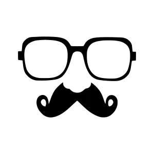 Black Glasses & Moustache Icon