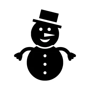 Black Snowman Icon - Vector Illustration