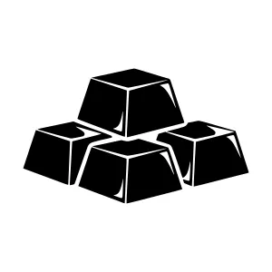 Black Geometric Gold Blocks Icon