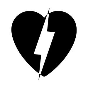 Heartbreak Lightning Icon - Vector Illustration