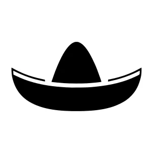 Black Cowboy Hat Icon - Vector Illustration