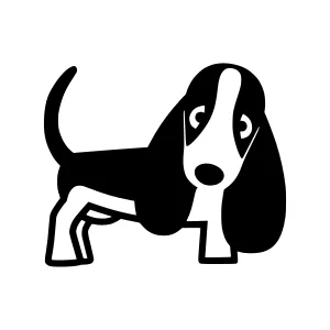 Black Hound Silhouette Vector Illustration