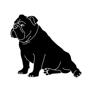 Black Bulldog Silhouette Vector Illustration