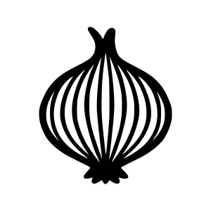 Black Onion Icon - Simple Outline Vector