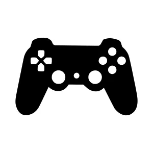 Gaming Controller Icon - Black Silhouette