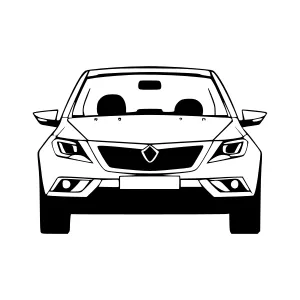 Minimalist Car Front View Illustration