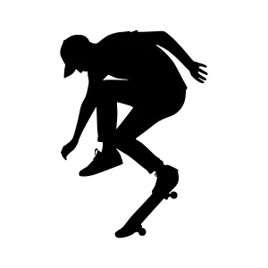 Skater Silhouette - Minimalist Vector Illustration