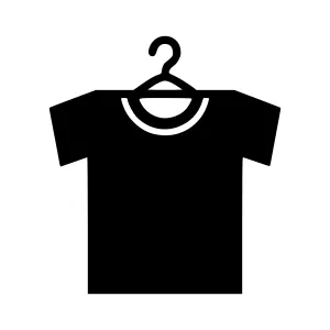 Hanging T-Shirt on Clothes Hanger - Vector Icon