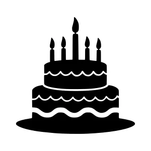 Black Cake Icon - Birthday Celebration
