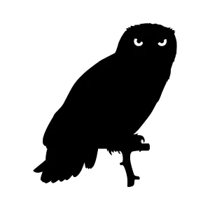 Silhouette Owl - Minimalist Vector Graphic