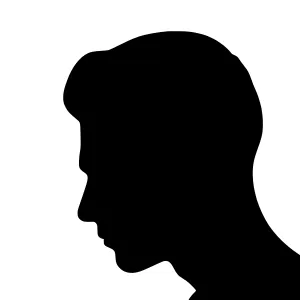 Silhouette Head Profile - Minimalist Black Outline