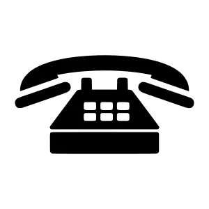 Vintage Telephone Icon - Black Outline