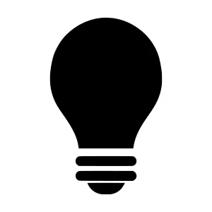 Black Lightbulb Icon - Simple Vector Illustration