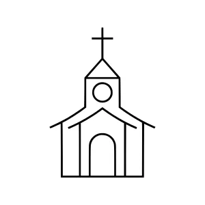 Line Art Church Icon - Minimalist Design