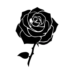 Black Rose Silhouette Vector Illustration