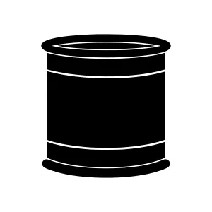 Simple Cylinder Icon - Black Silhouette