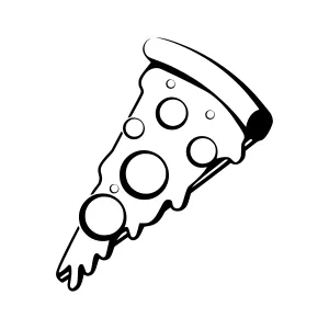Pizza Slice Outline - Minimalist Food Illustration