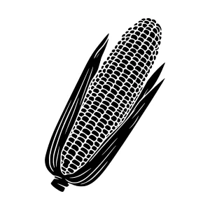 Black Corn Silhouette Vector Icon