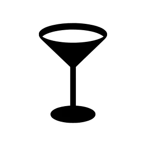 Martini Glass Icon - Black Outline