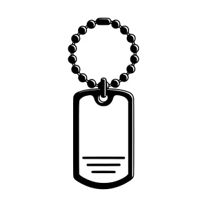 Dog Tag Silhouette - Minimalist Keychain Icon