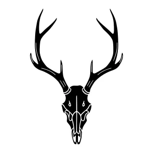 Deer Skull Silhouette Vector Illustration