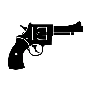 Black Silhouette Gun Icon - Vector Illustration