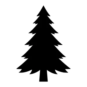 Black Pine Tree Silhouette Vector Icon