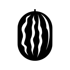 Watermelon Icon - Minimalist Black & White Vector