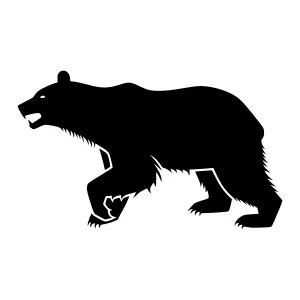Silhouette Bear Walking - Vector Graphic