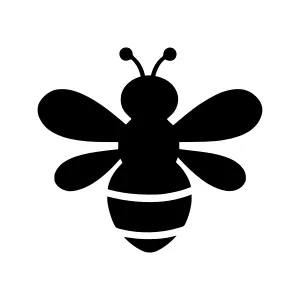 Black Bee Icon - Simple Vector Illustration