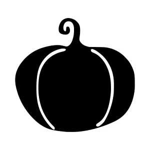 Black Pumpkin Silhouette Vector Icon