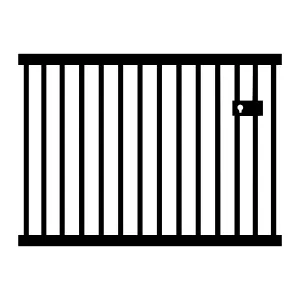 Black Metal Fence Outline Vector Illustration