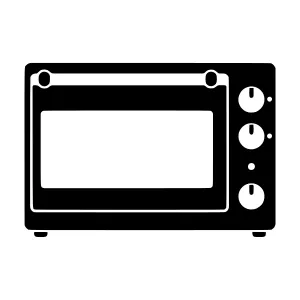 Black Microwave Oven Icon - Vector Illustration