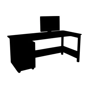 Black Corner Desk Silhouette