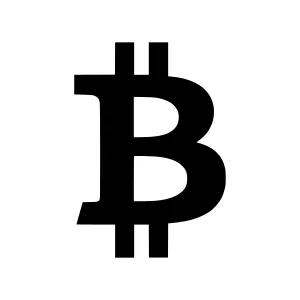 Bitcoin Logo Icon - Black on White