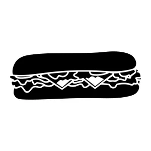 Black Silhouette Sandwich Icon