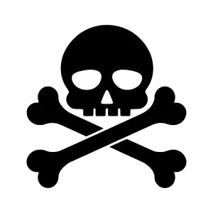 Skull & Crossed Bones Icon - Vector Illustration