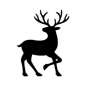 Silhouette Deer Graphic - Minimalist Woodland Design