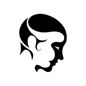 Silhouette Woman Portrait - Minimalist Logo Icon