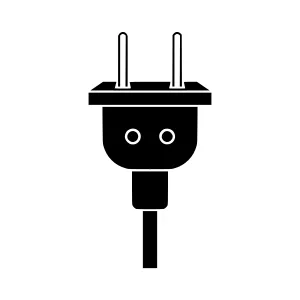 Plug Icon - Simple Black Outline