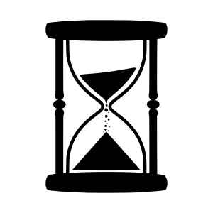 Black Sand Timer Icon - Time Concept