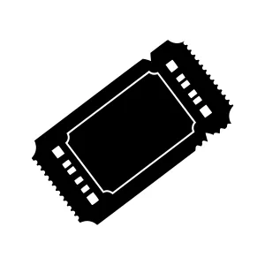 Black Ticket Icon - Event Pass Silhouette