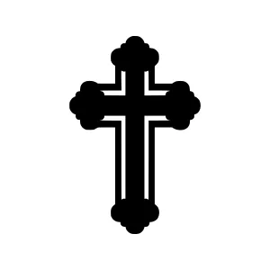 Black Cross Icon - Religious Symbol Vector