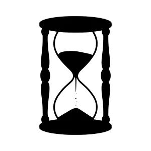 Black Sand Timer Icon - Time Concept