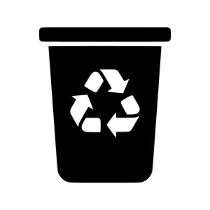 Recycling Bin Icon - Black Outline