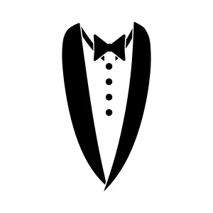 Black Tuxedo Silhouette Vector Illustration
