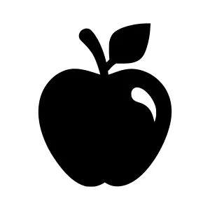 Black Apple Icon - Simple Vector Illustration