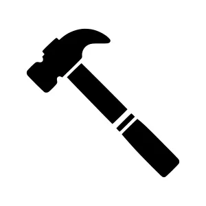 Black Hammer Icon - Simple Tool Vector