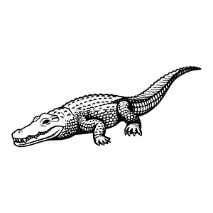 Black & White Crocodile Illustration