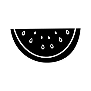 Watermelon Slice Icon - Black Silhouette